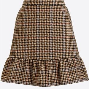 NWT J Crew Houndstooth Flounce Mini Skirt sz 2